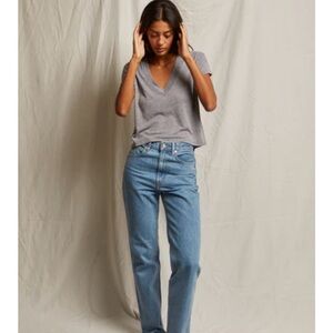 perfectwhitetee V-Neck Short Sleeve Tee - Gray